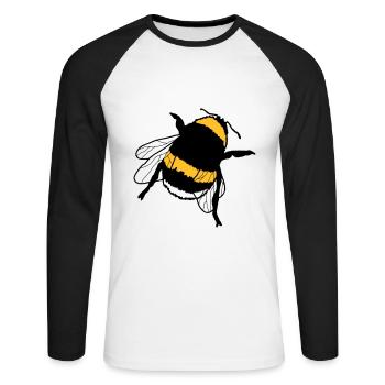 Hummel - Unisex Baseballshirt langarm - Weiß/Schwarz - Vorne - Nik (191cm)