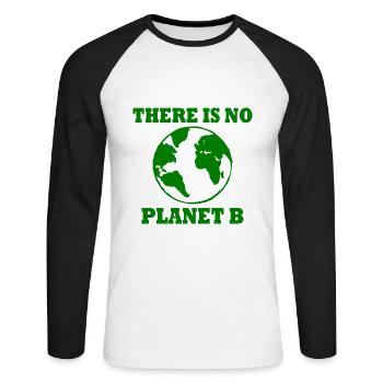 There is no planet B - T-shirt baseball manches longues Homme - blanc/noir - Devant - Nik (191cm)