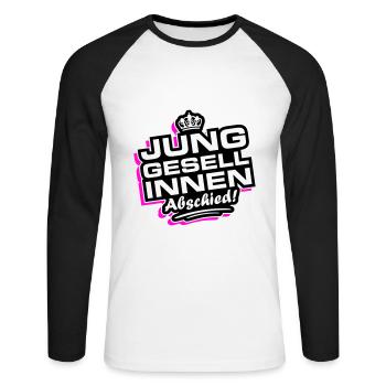 Junggesellinnen Abschied Jga - Unisex Baseballshirt langarm - Weiß/Schwarz - Vorne - Nik (191cm)