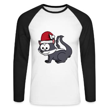 Stinker Comic Christmas - T-shirt baseball manches longues Homme - blanc/noir - Devant - Nik (191cm)