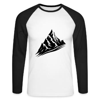 Mountains Silhouette Nature Symbol - Unisex Long Sleeve Baseball T-Shirt - white/black - Front - Nik (191cm)