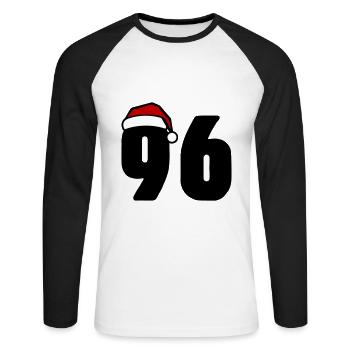96 Number Christmas - Unisex Long Sleeve Baseball T-Shirt - white/black - Front - Nik (191cm)