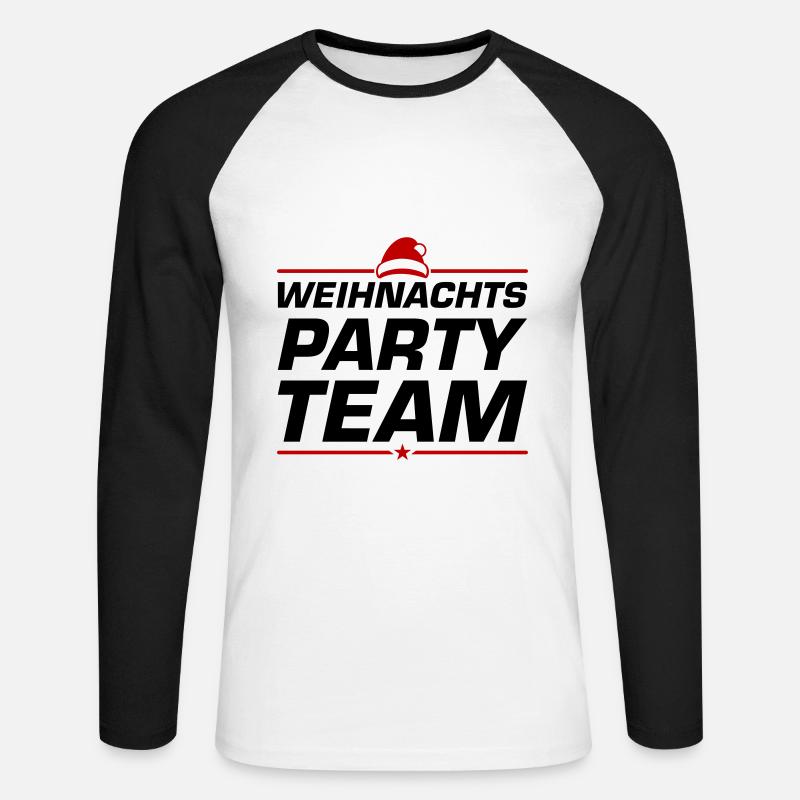 Weihnachts Party Team - Unisex Baseballshirt langarm - Weiß/Schwarz