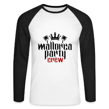 Mallorca Party Crew - T-shirt baseball manches longues Homme - blanc/noir - Devant - Nik (191cm)