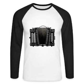 The accordion is a hand-drawn instrument - Unisex Long Sleeve Baseball T-Shirt - white/black - Front - Nik (191cm)