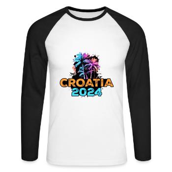 Croatia 2024 Tour - Unisex Long Sleeve Baseball T-Shirt - white/black - Front - Nik (191cm)