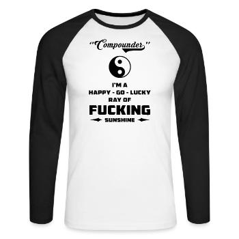 Je suis un rayon chanceux heureux de de soleil - T-shirt baseball manches longues Homme - blanc/noir - Devant - Nik (191cm)