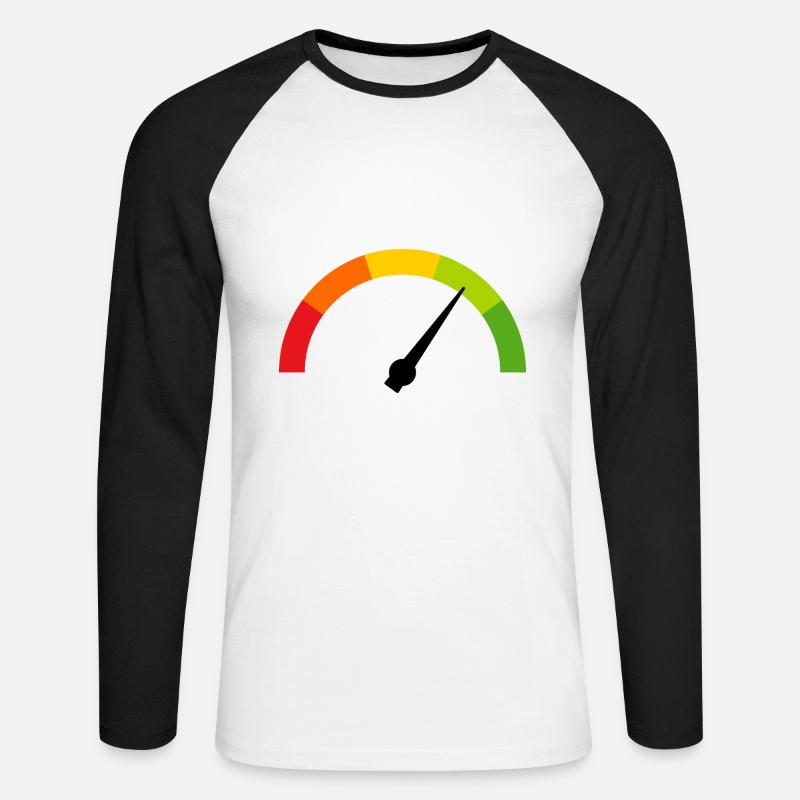 Anzeige oder Tacho - Unisex Baseballshirt langarm - Weiß/Schwarz