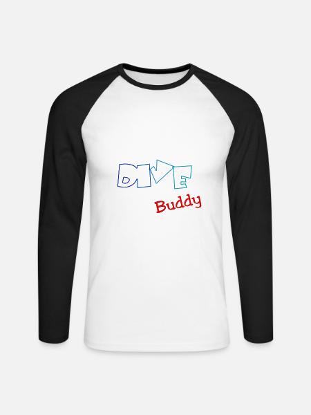 Diver Dive Buddy Scuba - Unisex Baseballshirt langarm - Weiß/Schwarz