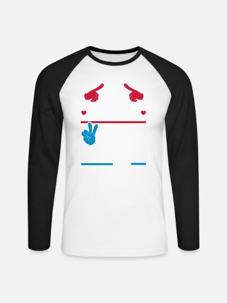 ICH HEIRATE JGA - Unisex Baseballshirt langarm - Weiß/Schwarz