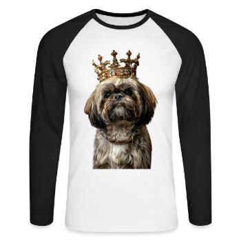 Shih Tzu - Unisex Long Sleeve Baseball T-Shirt - white/black - Front - Nik (191cm)