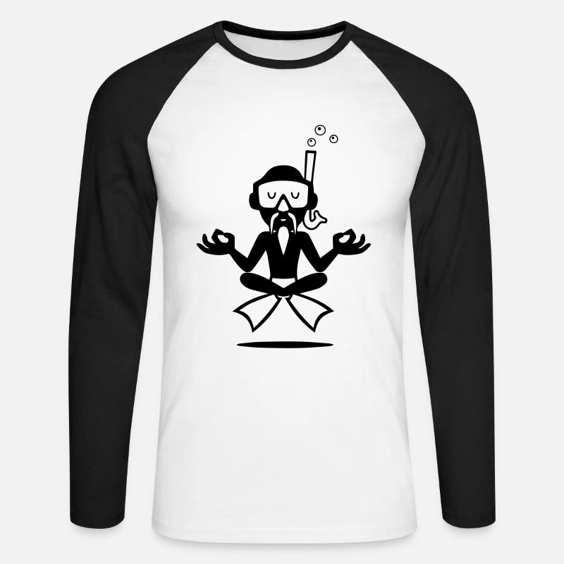 Dive Master - Unisex Baseballshirt langarm - Weiß/Schwarz