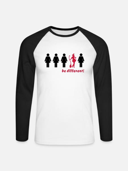 be different! - be different (witch) - Unisex Long Sleeve Baseball T-Shirt - white/black