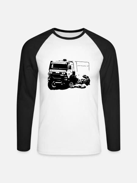 Rally Dakar - Truck Race - Unisex Long Sleeve Baseball T-Shirt - white/black