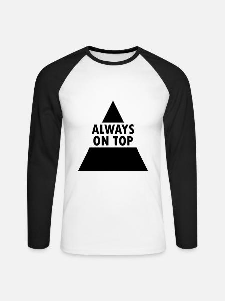 Always on top (split triangle) - Unisex Long Sleeve Baseball T-Shirt - white/black