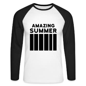 Amazing Summer (bar) - Unisex Long Sleeve Baseball T-Shirt - white/black - Front - Nik (191cm)