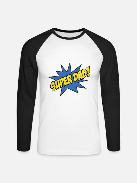 Super Dad! - Unisex Long Sleeve Baseball T-Shirt - white/black