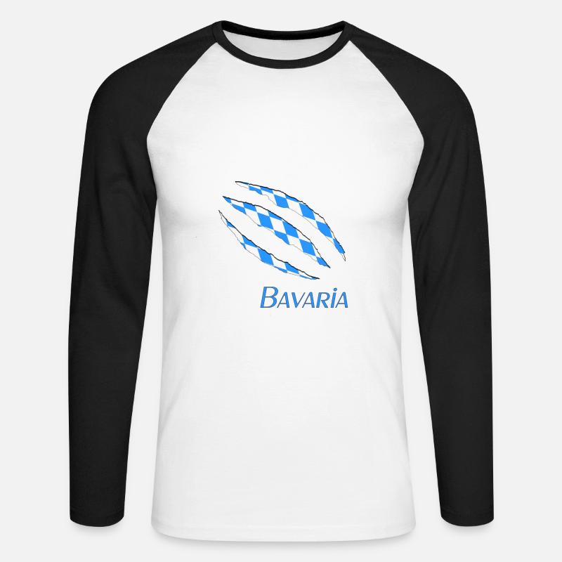 Bavaria Risse Cuts bavaria Bayern - Unisex Baseballshirt langarm - Weiß/Schwarz