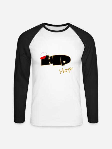 Hip Hop, Rap, Breakdance - Unisex Baseballshirt langarm - Weiß/Schwarz