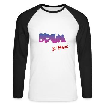 Drum n Bass - Unisex Baseballshirt langarm - Weiß/Schwarz - Vorne - Nik (191cm)