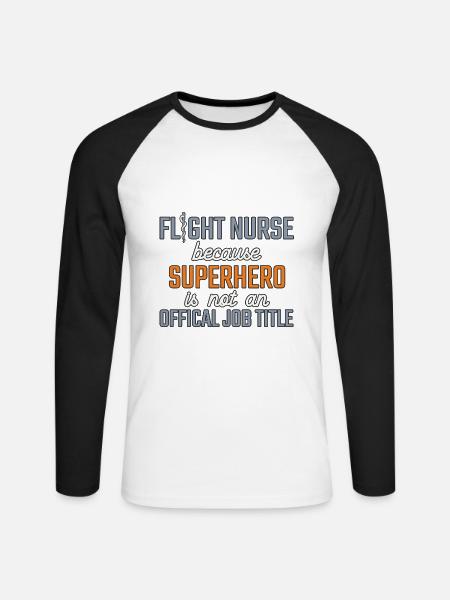Flight Nurse Superhero Luftrettung - Unisex Baseballshirt langarm - Weiß/Schwarz
