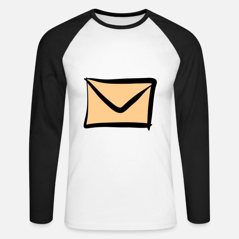 Letter / Envelope icon. Post / E-Mail. - Unisex Long Sleeve Baseball T-Shirt - white/black