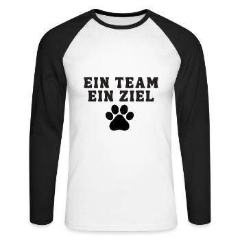 One Team, One Goal, Dog Sports, Dog Lover, Dog - Unisex Long Sleeve Baseball T-Shirt - white/black - Front - Nik (191cm)