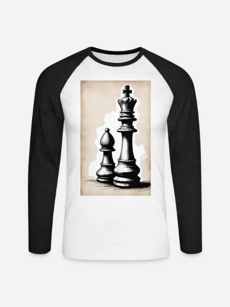 Chess | Chess piece | Chess player - Unisex Long Sleeve Baseball T-Shirt - white/black