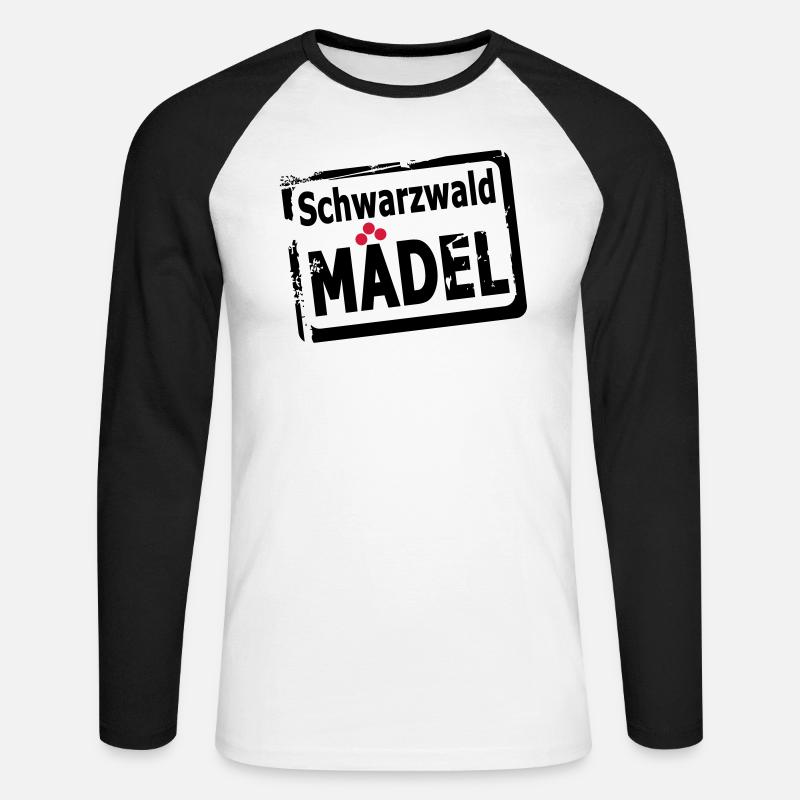 Schwarzwaldmädel - Unisex Baseballshirt langarm - Weiß/Schwarz
