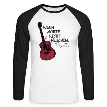 If words are not enough music with the guitar - Unisex Long Sleeve Baseball T-Shirt - white/black - Front - Nik (191cm)