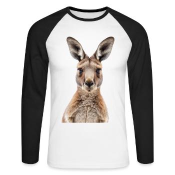 Kangaroo - Unisex Long Sleeve Baseball T-Shirt - white/black - Front - Nik (191cm)