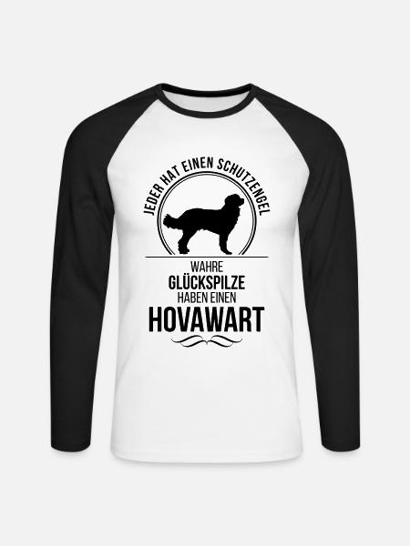 HOVAWART Schutzengel Wilsigns - Unisex Baseballshirt langarm - Weiß/Schwarz