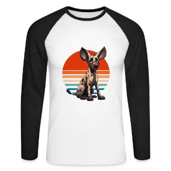 Don't Look At Me In That Tone Afroccan Wild - Unisex Long Sleeve Baseball T-Shirt - white/black - Front - Nik (191cm)