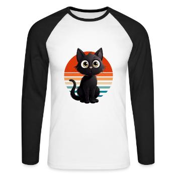 Guck Mich Nicht In Diesem Ton An Bombay Katze - Unisex Baseballshirt langarm - Weiß/Schwarz - Vorne - Nik (191cm)