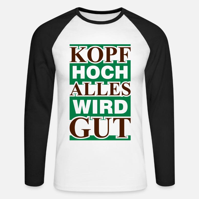 alles wird gut - Unisex Baseballshirt langarm - Weiß/Schwarz