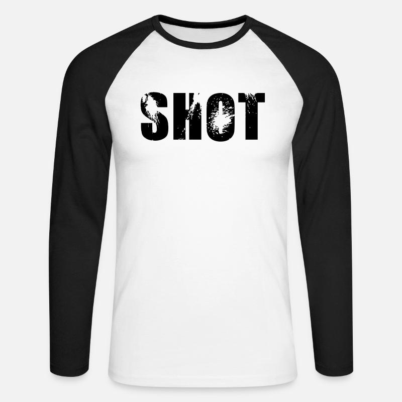 shot - Unisex Baseballshirt langarm - Weiß/Schwarz