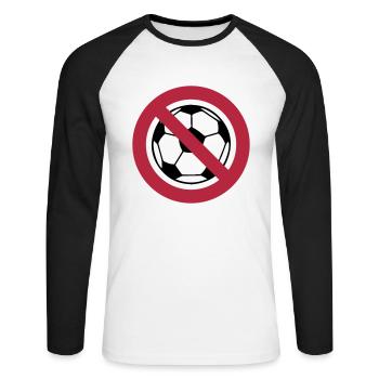 Anti Fußball - Unisex Baseballshirt langarm - Weiß/Schwarz - Vorne - Nik (191cm)
