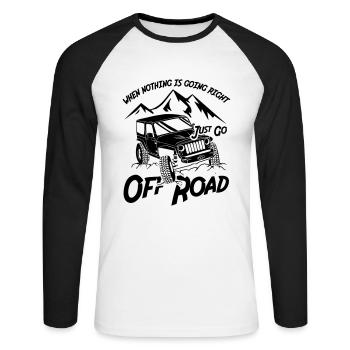 Jeeps de conducteur hors route - T-shirt baseball manches longues Homme - blanc/noir - Devant - Nik (191cm)