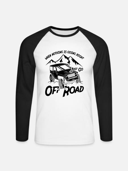 Off Road Driver Jeeps - Unisex Baseballshirt langarm - Weiß/Schwarz