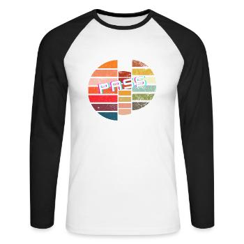 Passez par Smash ou Pass Party Shirt - T-shirt baseball manches longues Homme - blanc/noir - Devant - Nik (191cm)