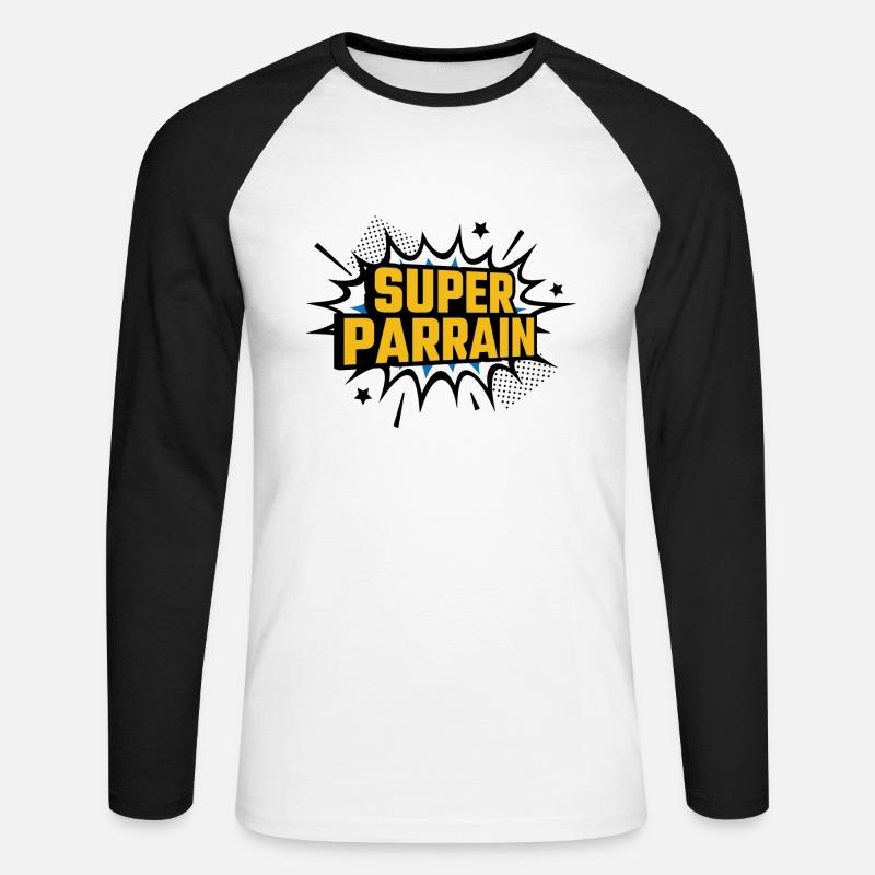 Super Pate - Unisex Baseballshirt langarm - Weiß/Schwarz