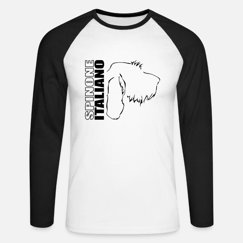 SPINONE ITALIANO PROFILO cane cani Wilsigns - Maglia da baseball a manica lunga da uomo - bianco/nero
