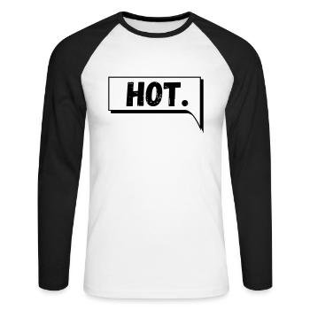 Comic Speech Bubble Hot - Unisex Long Sleeve Baseball T-Shirt - white/black - Front - Nik (191cm)