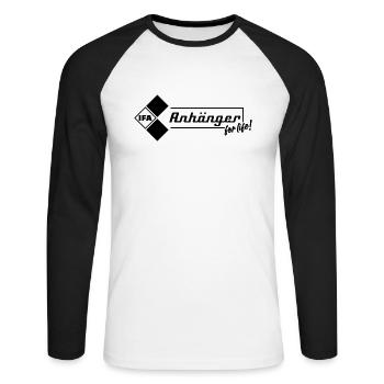 Remorques IFA pour la vie - T-shirt baseball manches longues Homme - blanc/noir - Devant - Nik (191cm)