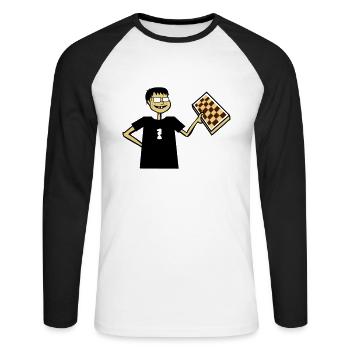 Chess Nerd Hobby Board Game Gift Glasses Cool - Unisex Long Sleeve Baseball T-Shirt - white/black - Front - Nik (191cm)