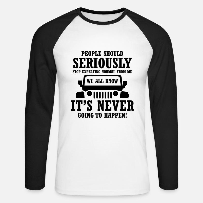 jJeep Seriously - Unisex Baseballshirt langarm - Weiß/Schwarz