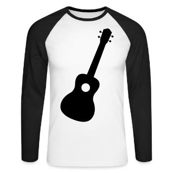 Ukulele Guitar-like Gift - Unisex Long Sleeve Baseball T-Shirt - white/black - Front - Nik (191cm)