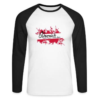 L’Autriche, ma patrie, mon amour ! - T-shirt baseball manches longues Homme - blanc/noir - Devant - Nik (191cm)