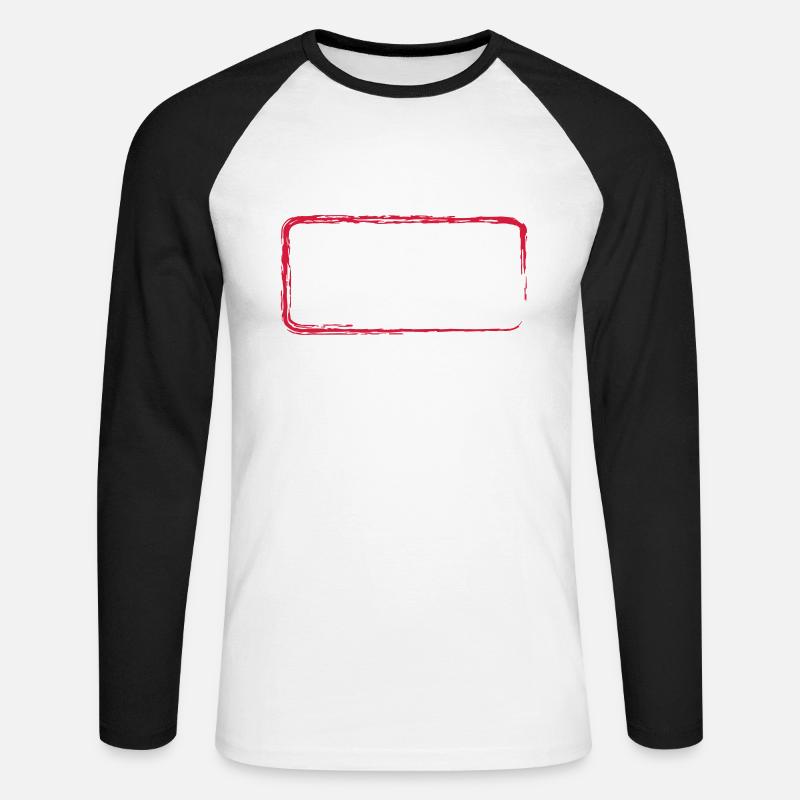 backrahmen28 - Unisex Baseballshirt langarm - Weiß/Schwarz