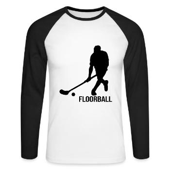 floorball floorball floorballteam floorball players - Unisex Long Sleeve Baseball T-Shirt - white/black - Front - Nik (191cm)